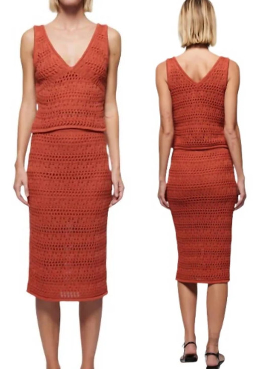 Nation LTD Dresses & Skirts - Nation LTD Crochet Set; Adriana Tank Top & Driana Midi Skirt Ginger Women Medium